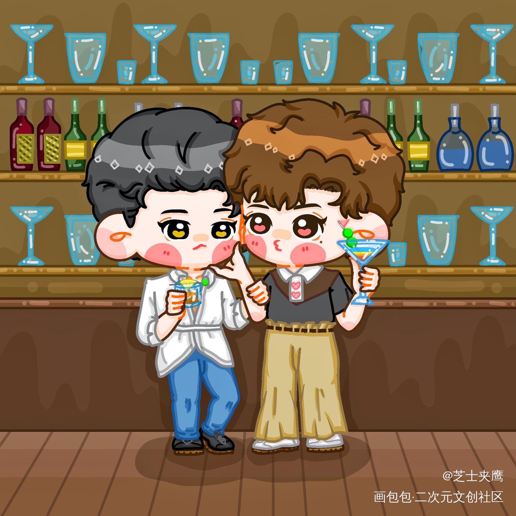 酒吧_谁把谁当真188男团妹叔黎朔赵锦辛绘画作品