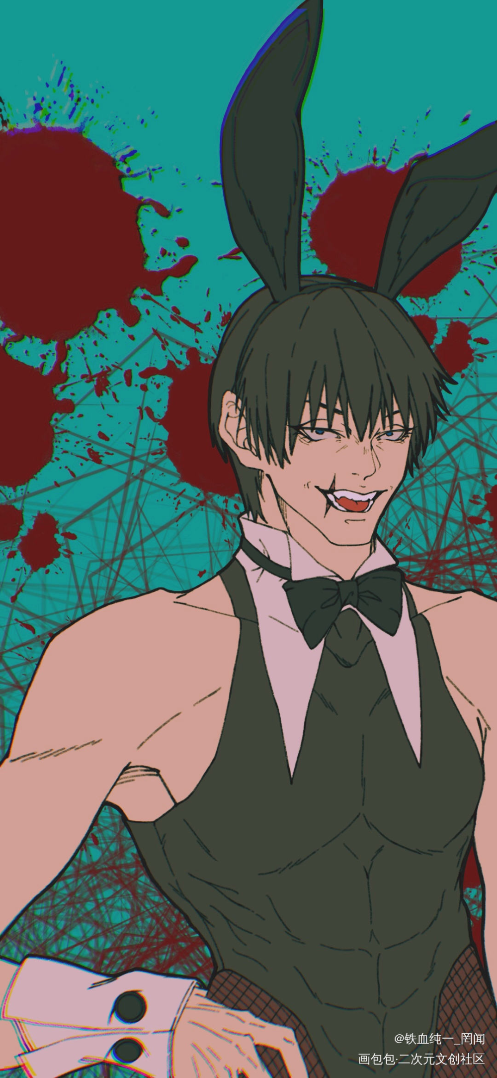 伏黑甚尔_咒术回战伏黑甚尔插画板绘插画绘画作品