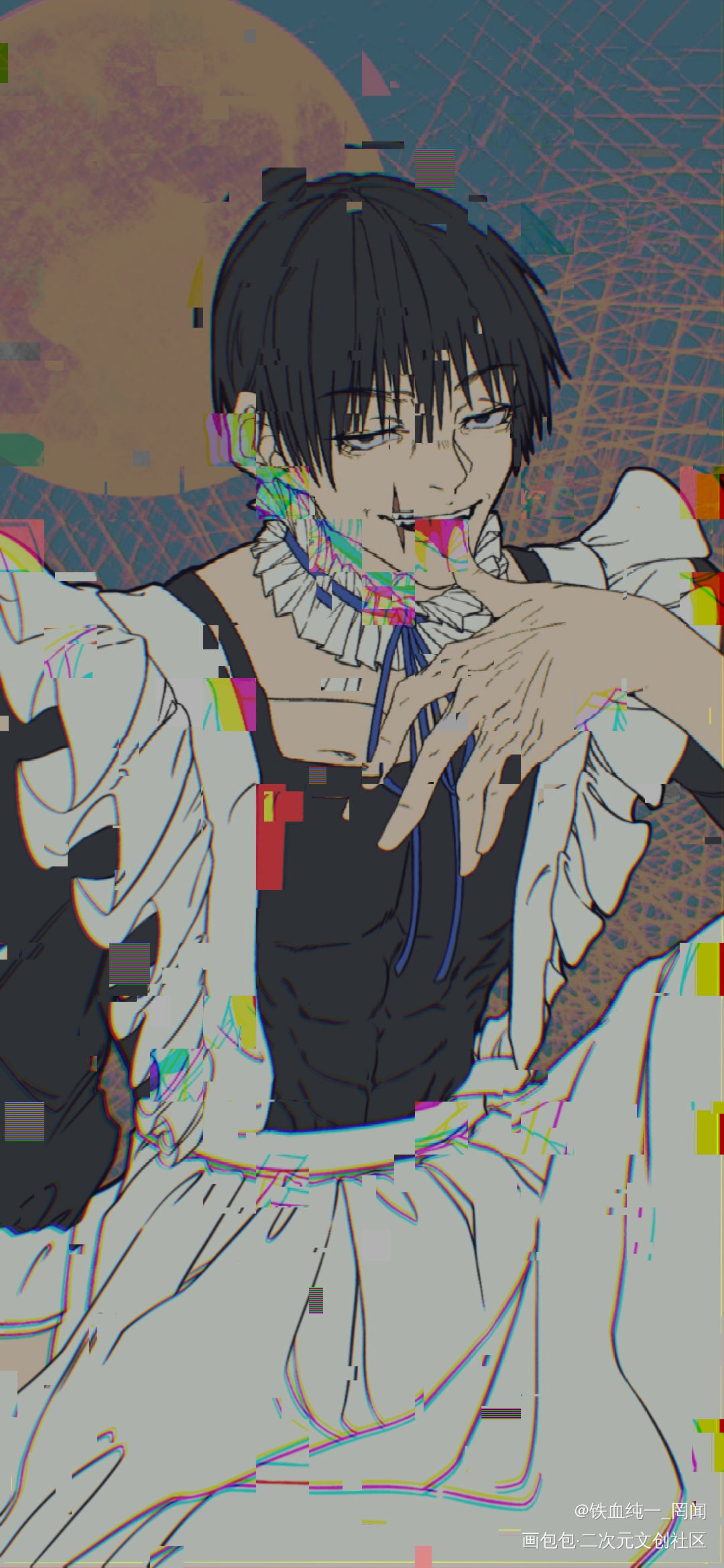 伏黑甚尔_咒术回战伏黑甚尔插画板绘插画绘画作品