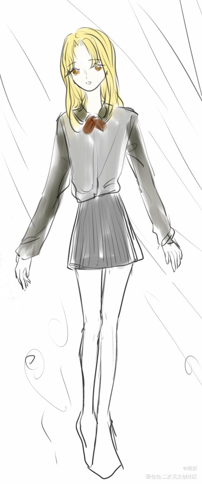 校服_立绘约稿绘画作品