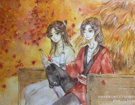 衣红胜枫_绘画作品