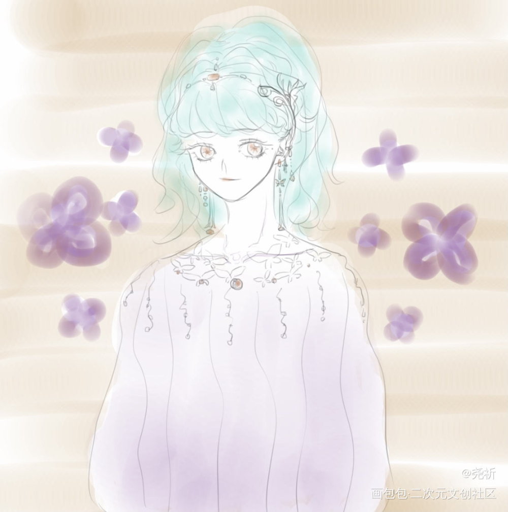 鸟_平涂约稿原创oc绘画作品