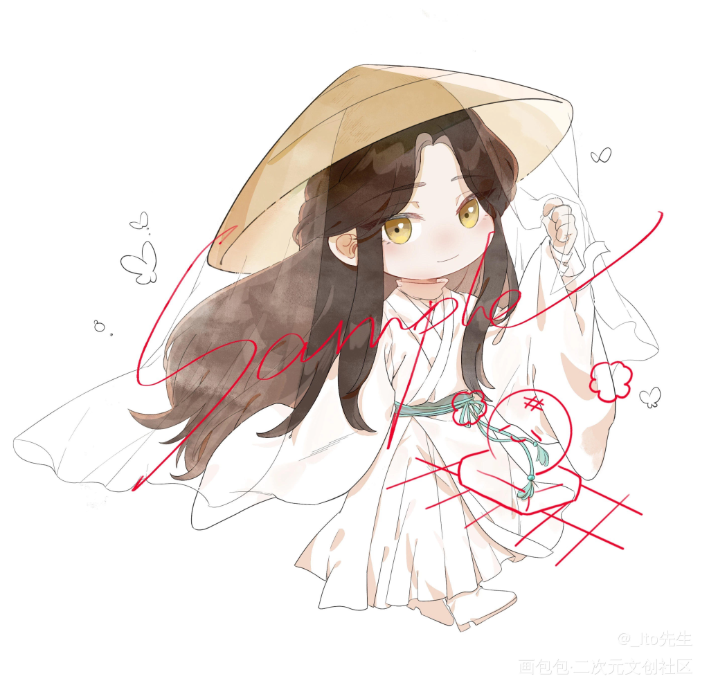 【天官赐福】快乐稿_天官赐福花怜平涂日系Q版绘画作品