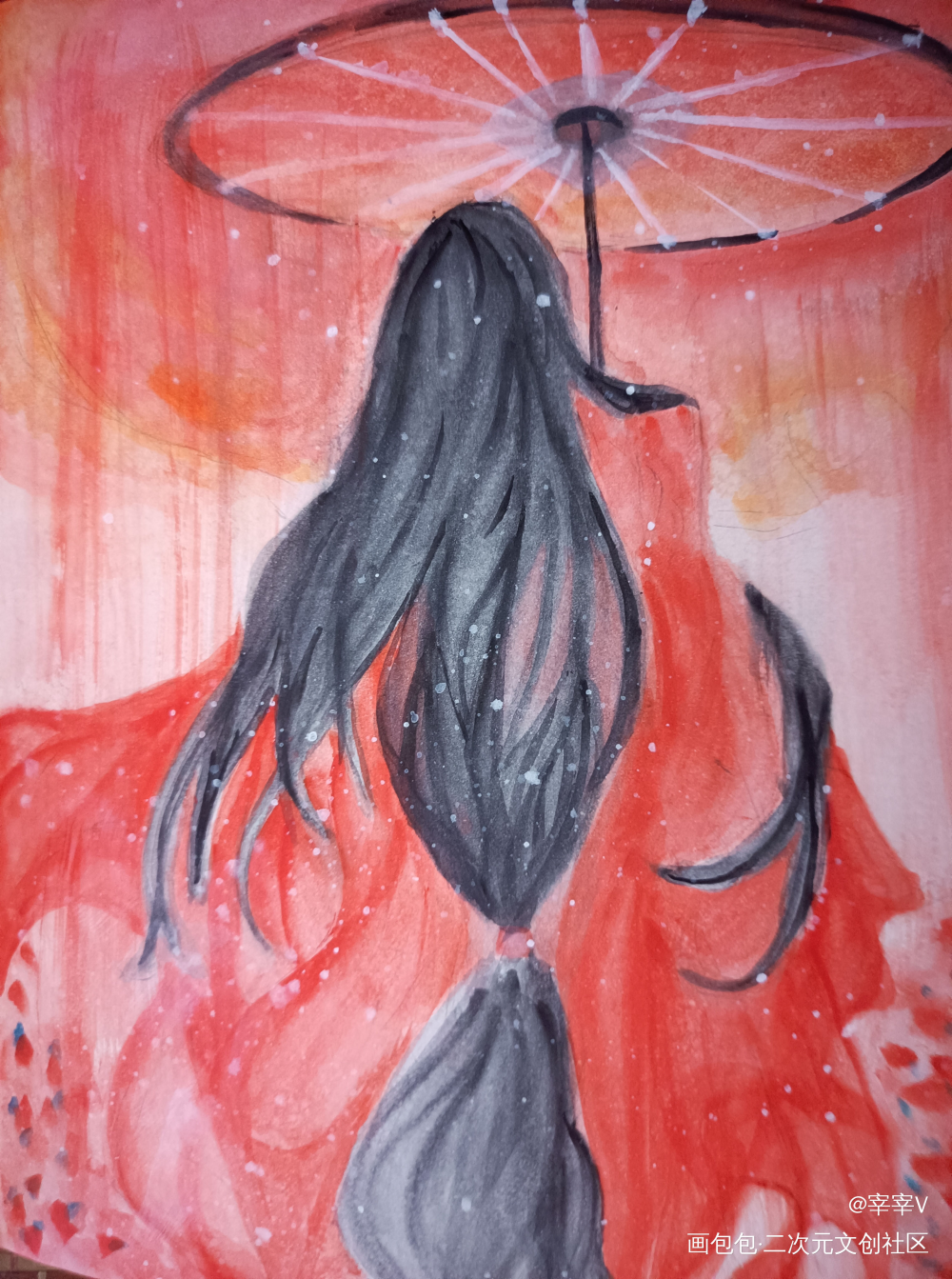 天官赐福_天官赐福手绘水彩绘画作品