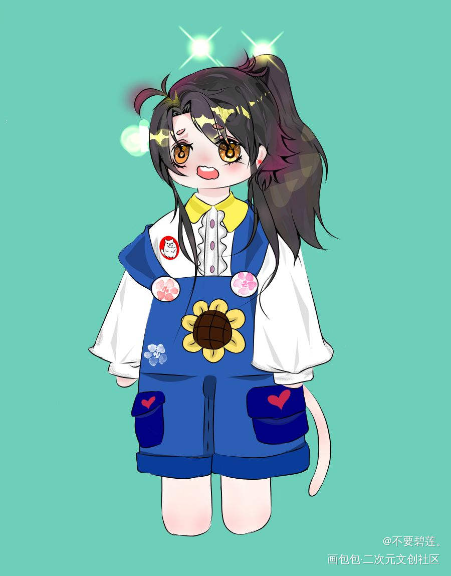 背带裤晚宁_二哈和他的白猫师尊楚晚宁Q版绘画作品
