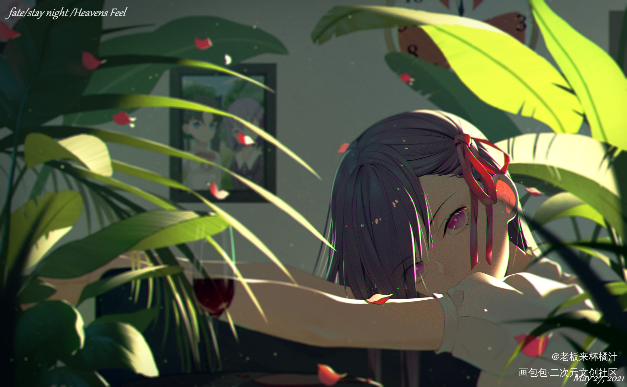 间桐樱 老板来杯橘汁的绘画作品 画包包