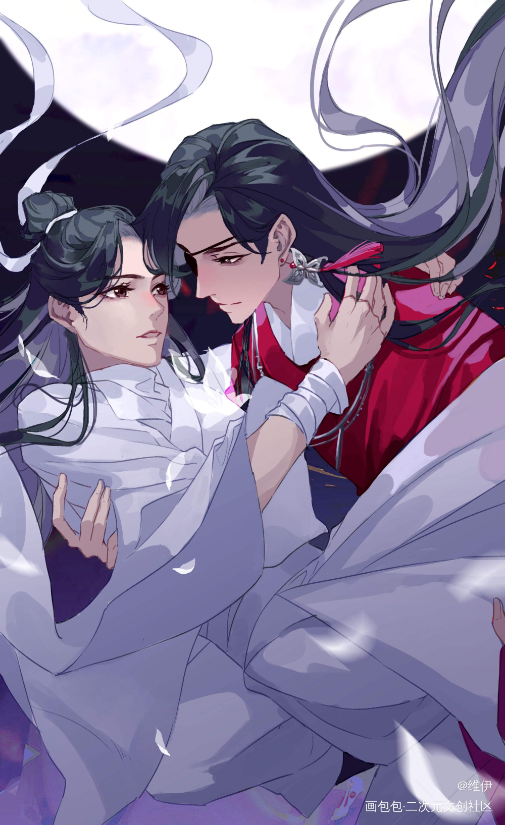 抱抱～_天官赐福花怜古风绘画作品