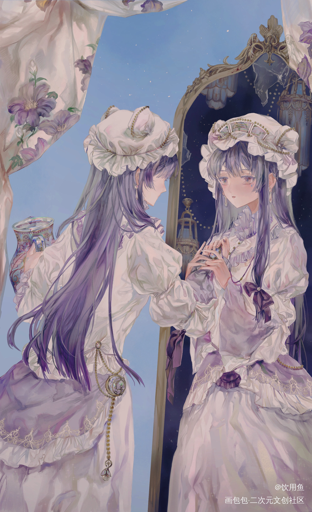 节制的玻璃瓶_东方project帕秋莉·诺蕾姬厚涂日系插画同人绘画作品