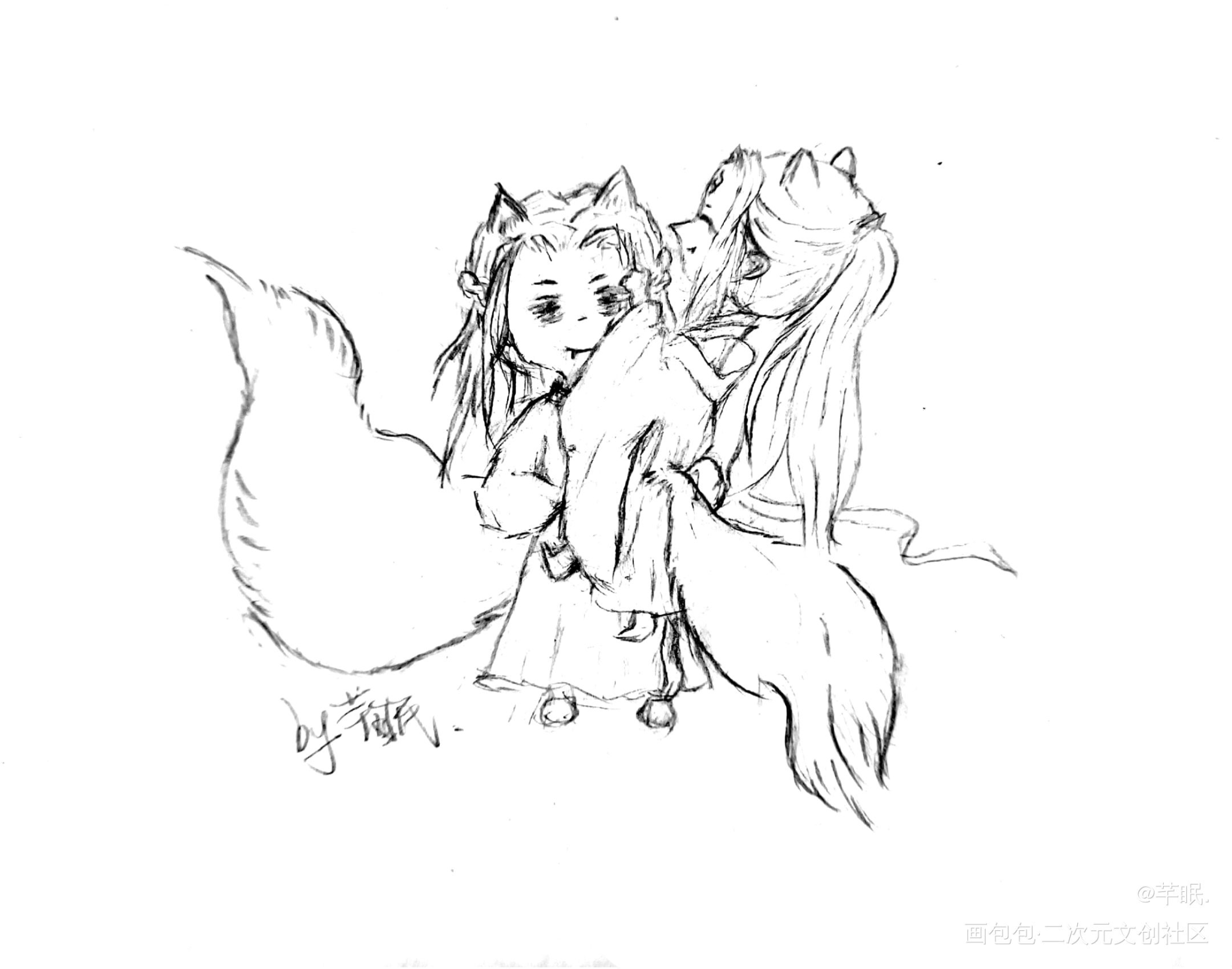 抱走_将进酒策舟手绘Q版绘画作品