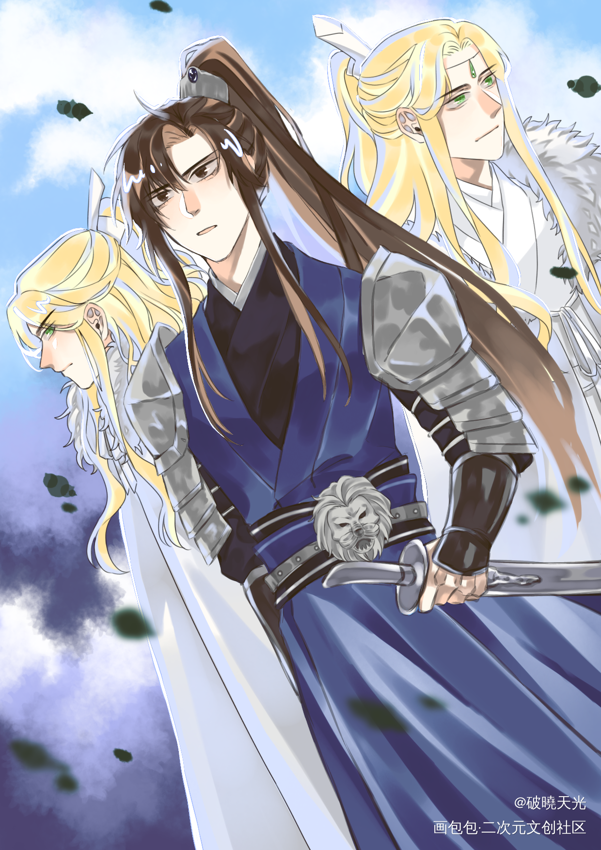 出行_二哈和他的白猫师尊绘画作品