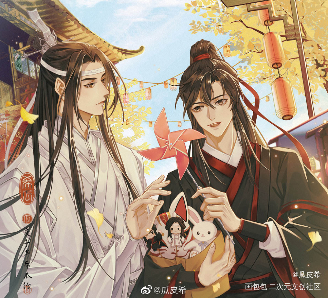 台历稿_魔道祖师忘羡古风绘画作品