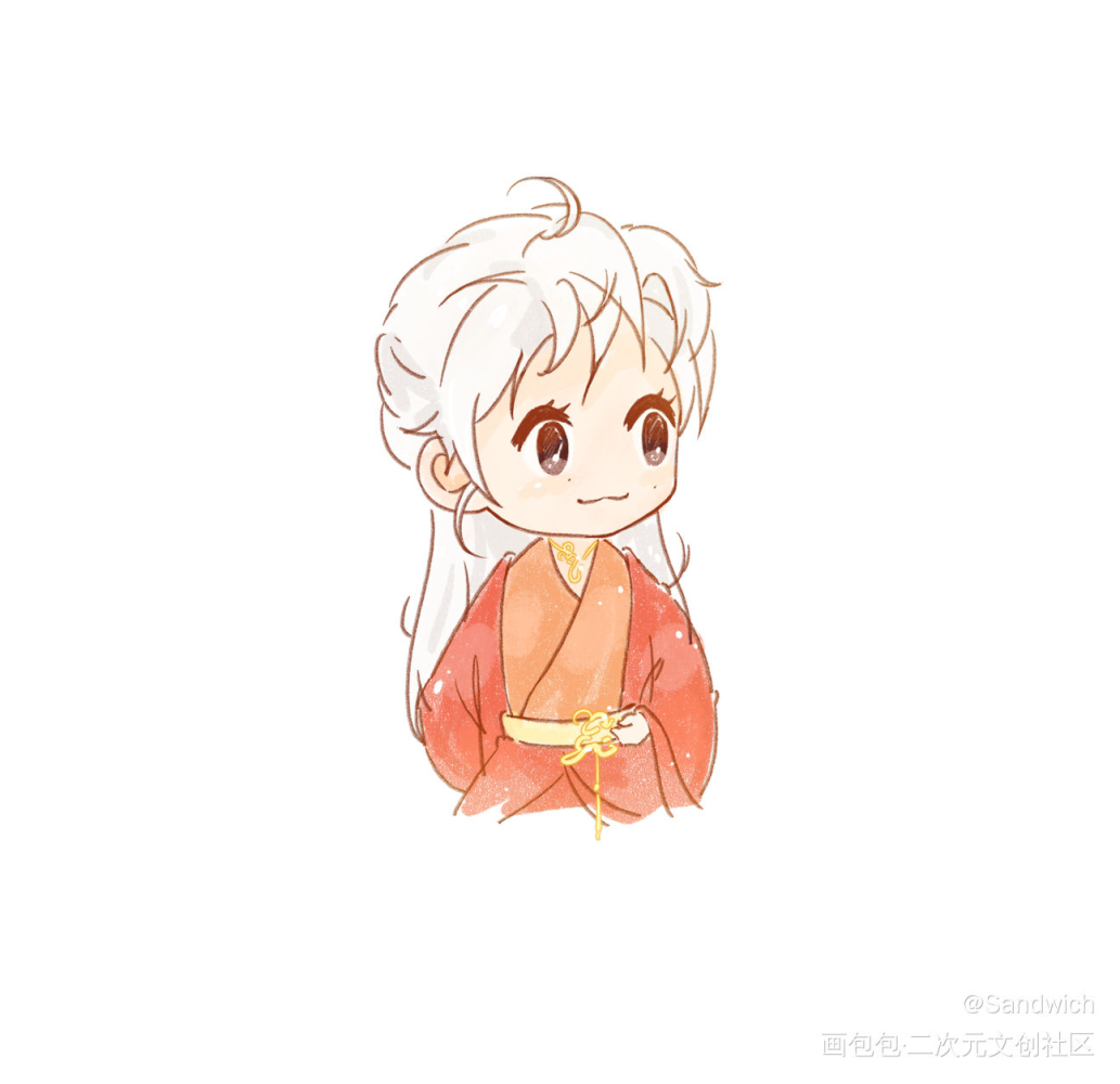 小甜饼_浪浪钉古风平涂日系Q版头像插画同人绘画作品