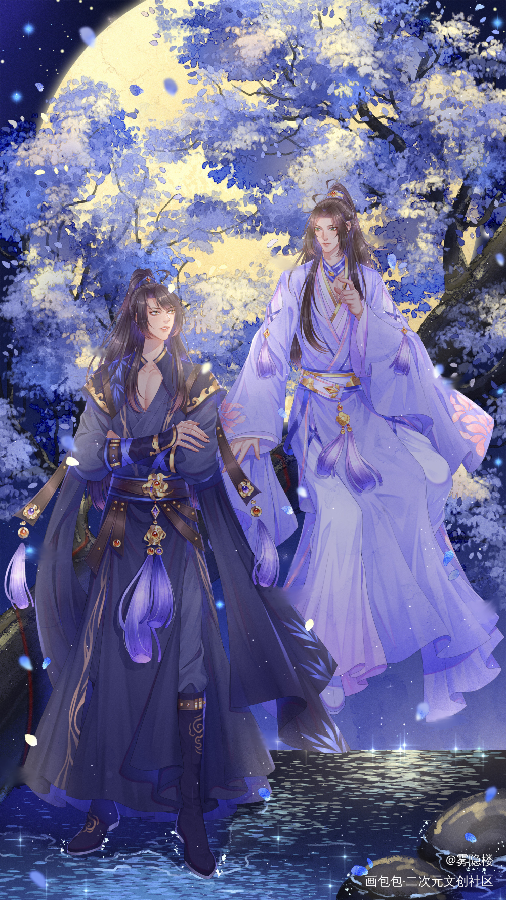 _二哈和他的白猫师尊燃晚墨燃楚晚宁古风绘画作品