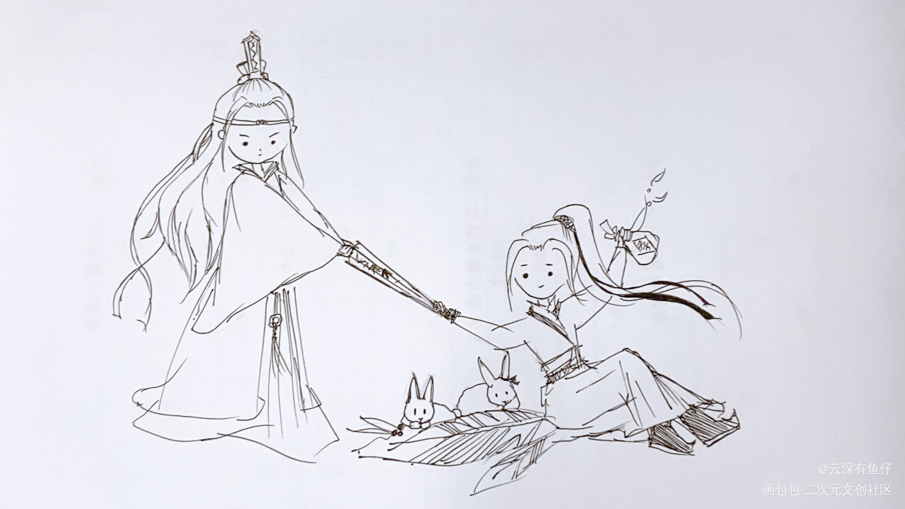魏公子夺伞_忘羡Q版绘画作品