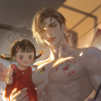 "早啊丁哥"_老婆孩子热炕头188男团周谨行绘画作品