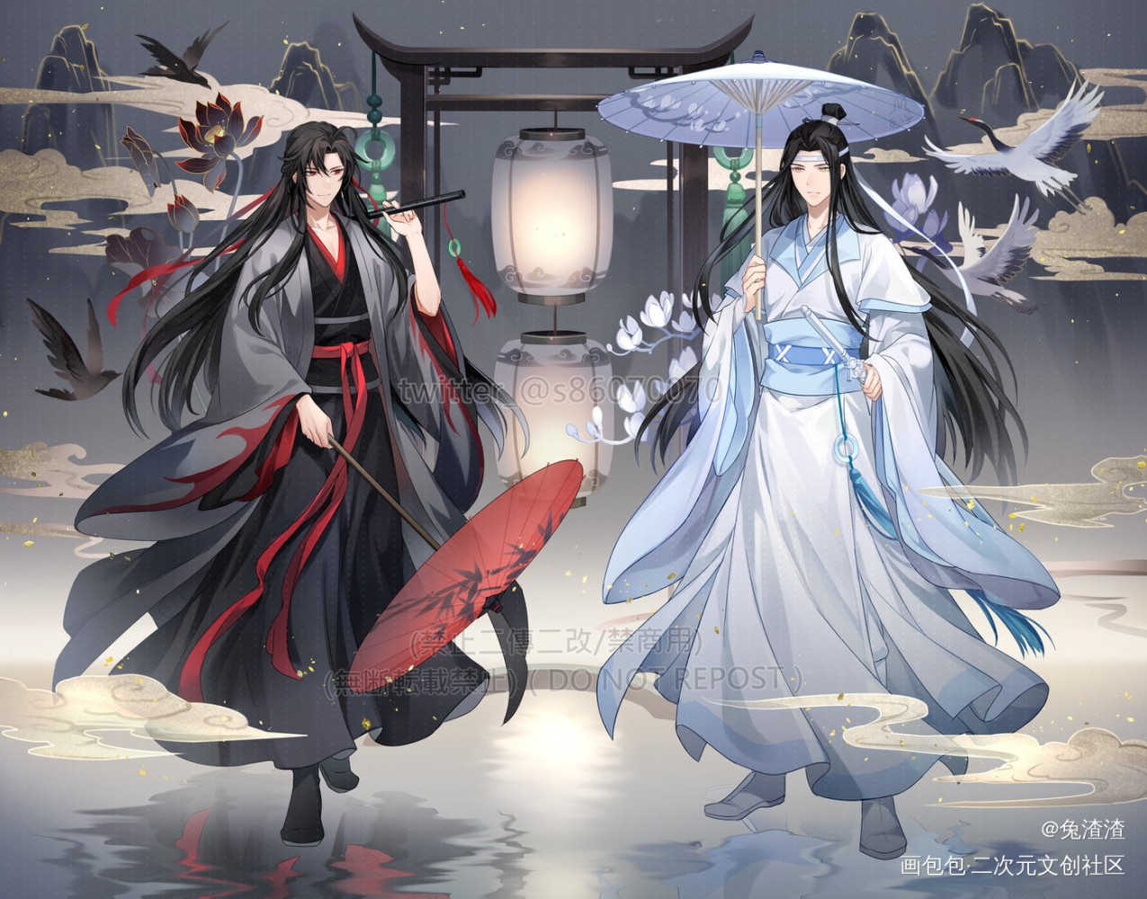 傘與忘羡～_魔道祖师忘羡绘画作品