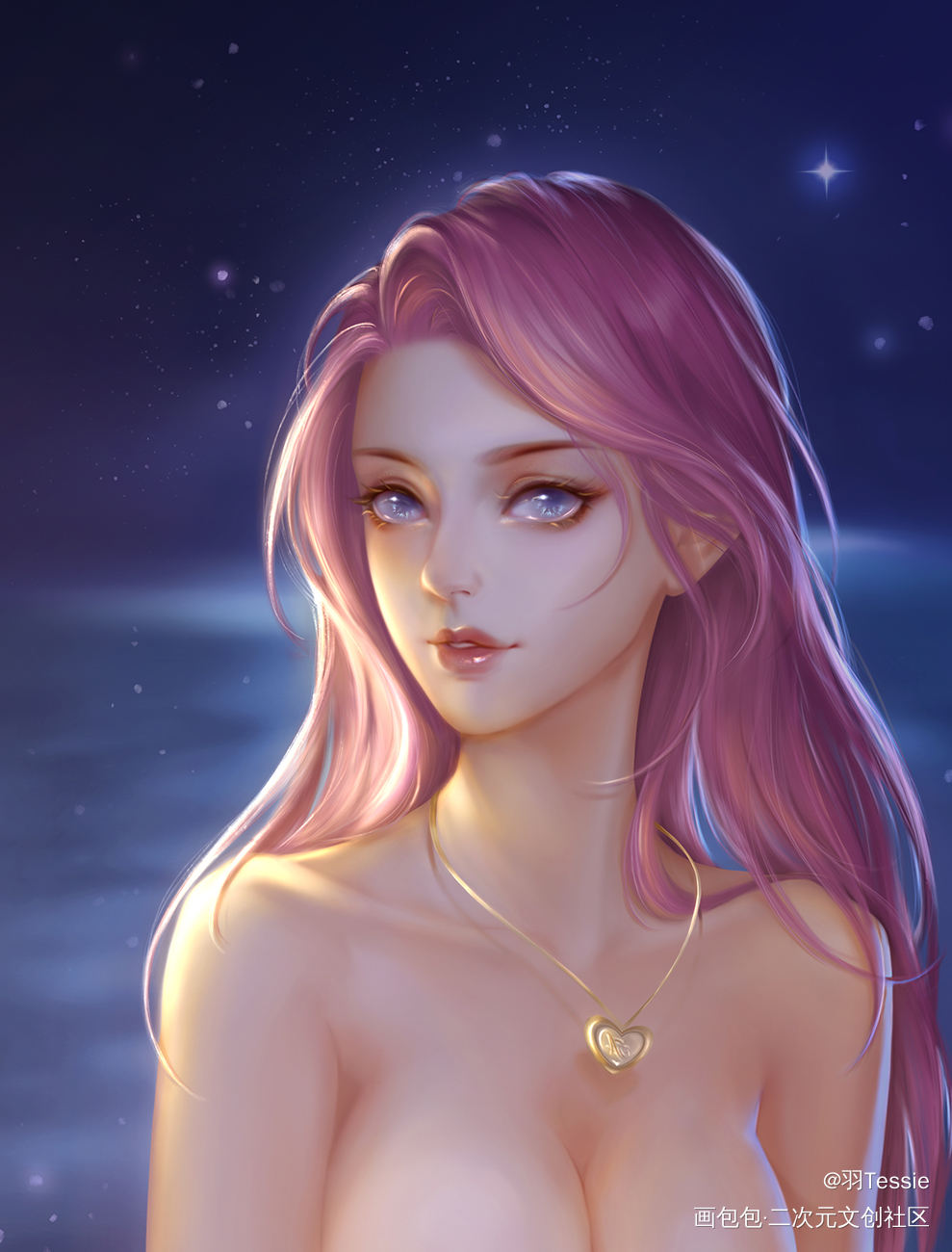 小美人鱼_厚涂绘画作品