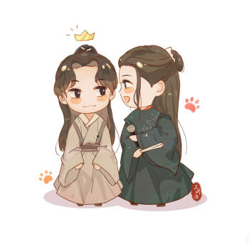 准备凑个九宫格～_浪浪钉古风q版插画同人俊哲原创绘画作品