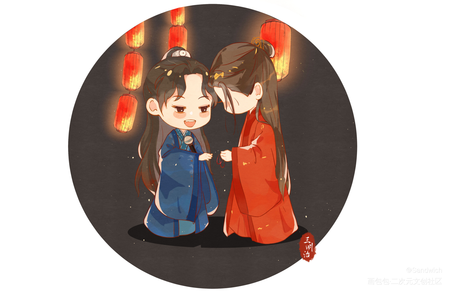 第三张达成～_浪浪钉古风Q版插画同人原创绘画作品