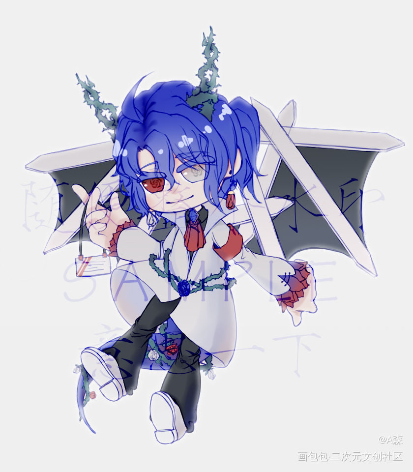 【OC】罗塞利·厄奈克斯_立绘Q版摸鱼oc绘画作品