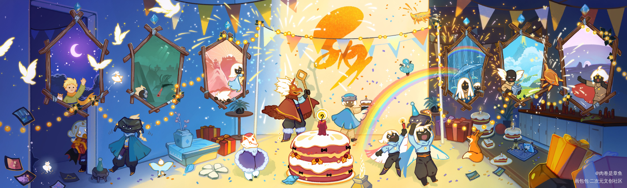光光周年图_光遇Q版绘画作品