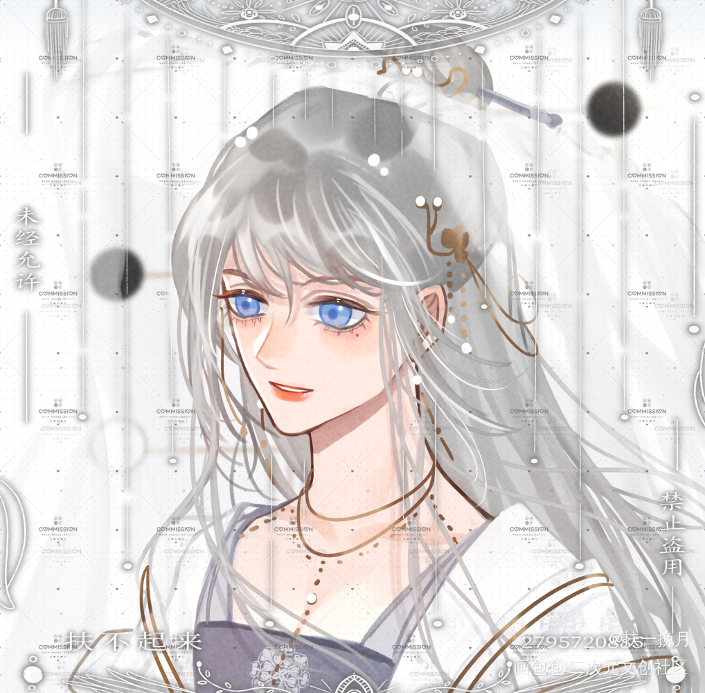 又摸爽了_古风厚涂头像约稿绘画原创oc绘画作品