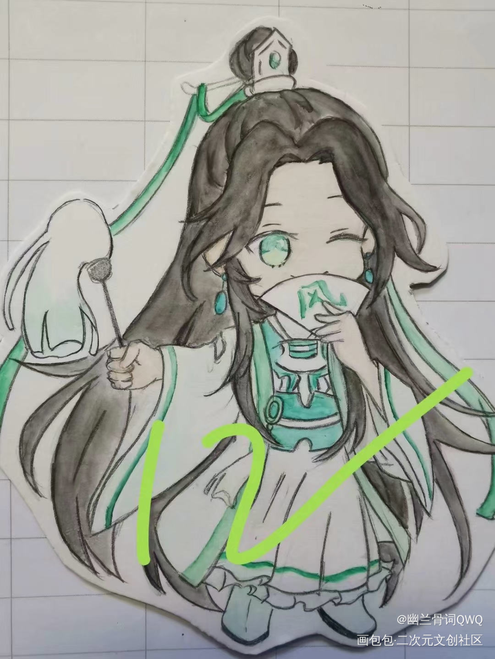 手绘_天官赐福师青玄手绘水彩绘画作品