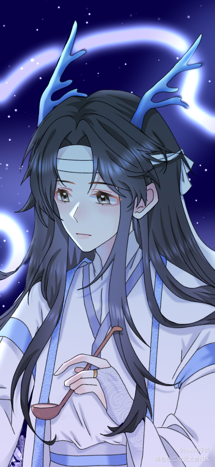 忘羡065_魔道祖师忘羡蓝忘机魏无羡魏无羡蓝忘机平涂同人绘画作品