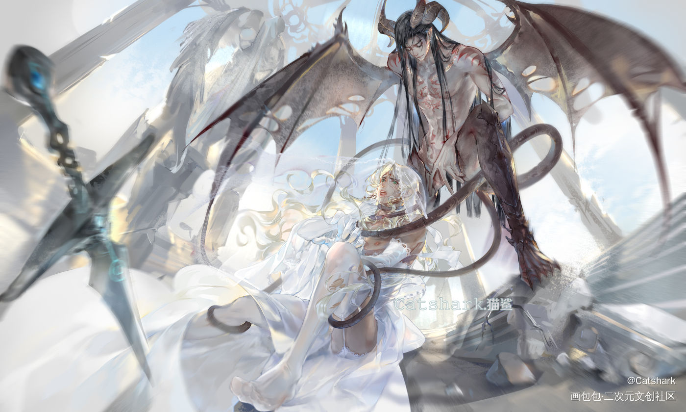 女装小王子和恶魔_囚禁女装大佬魅魔恶魔少年渣攻原创绘画作品