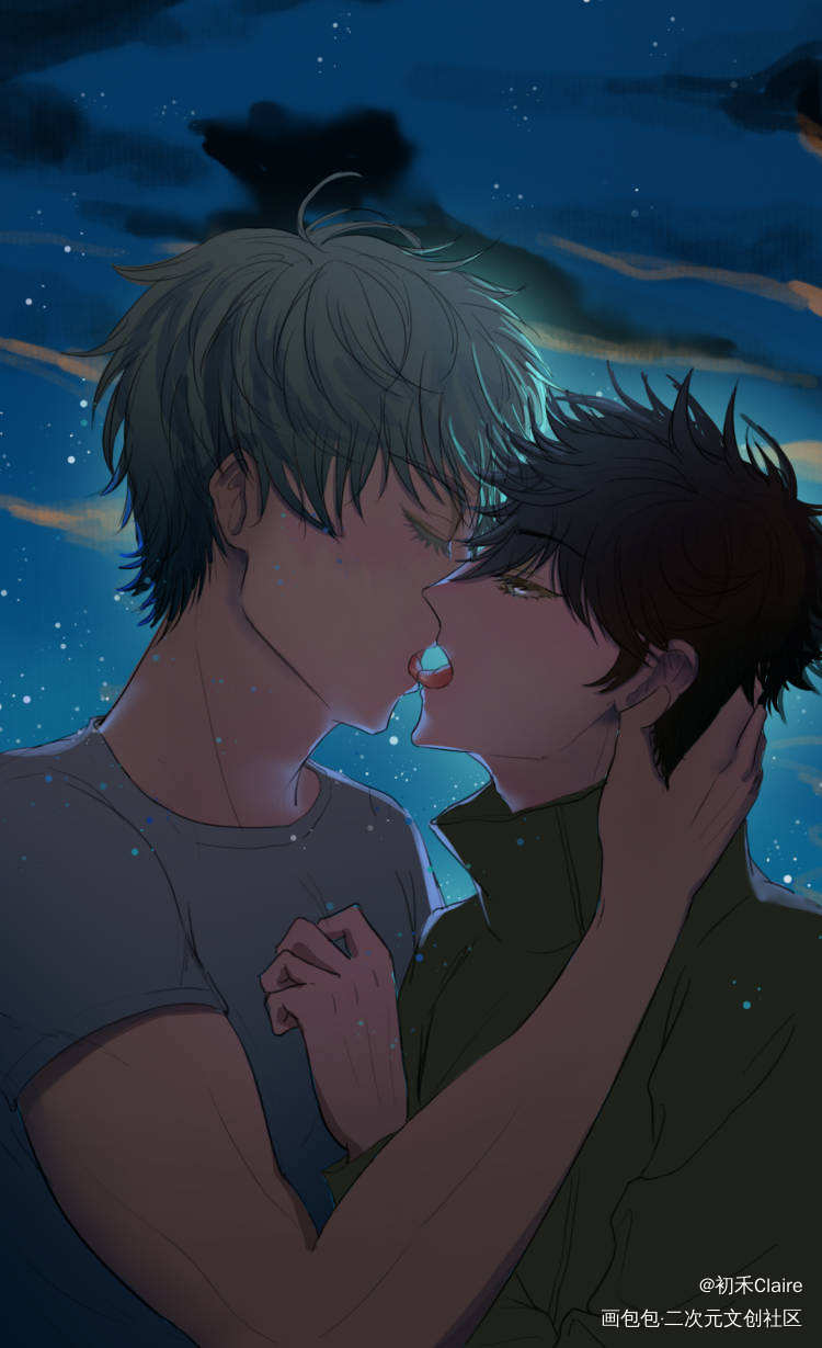 kiss the night_咒术回战五伏伏黑惠五条悟同人绘画作品