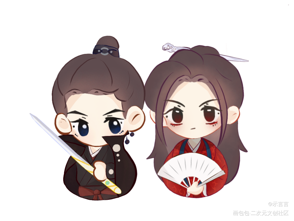 奇迹温周——无料众筹_山河令古风Q版同人绘画作品