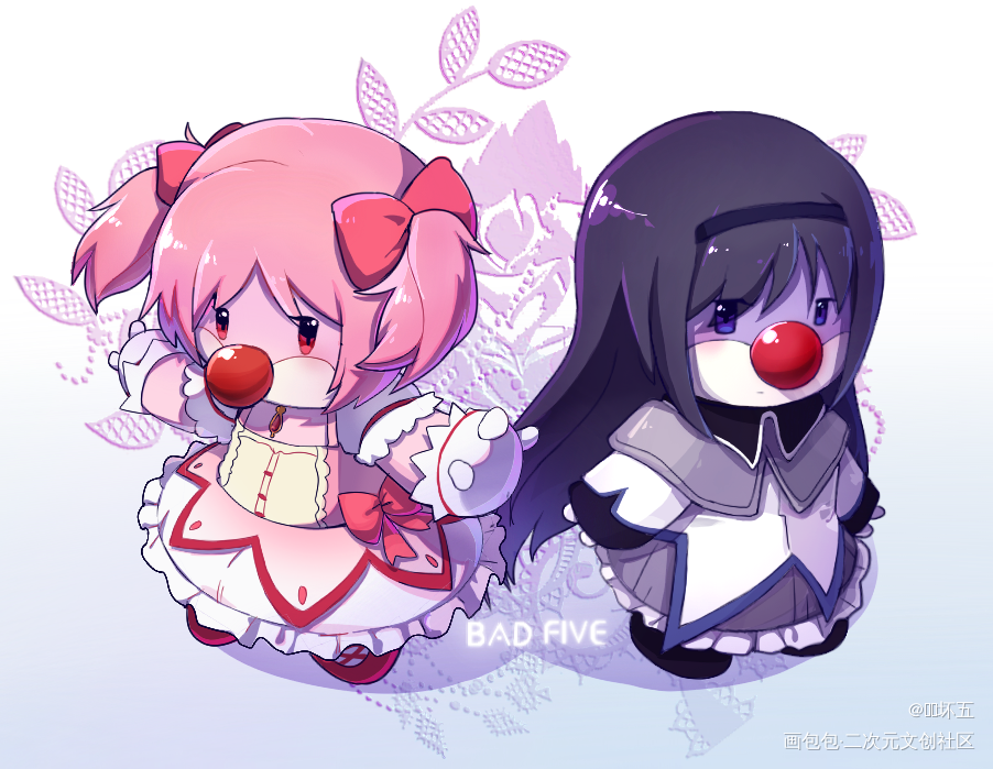 魔法少女拟摩尔 摩圆&摩焰_魔法少女小圆摩尔庄园指绘绘画作品