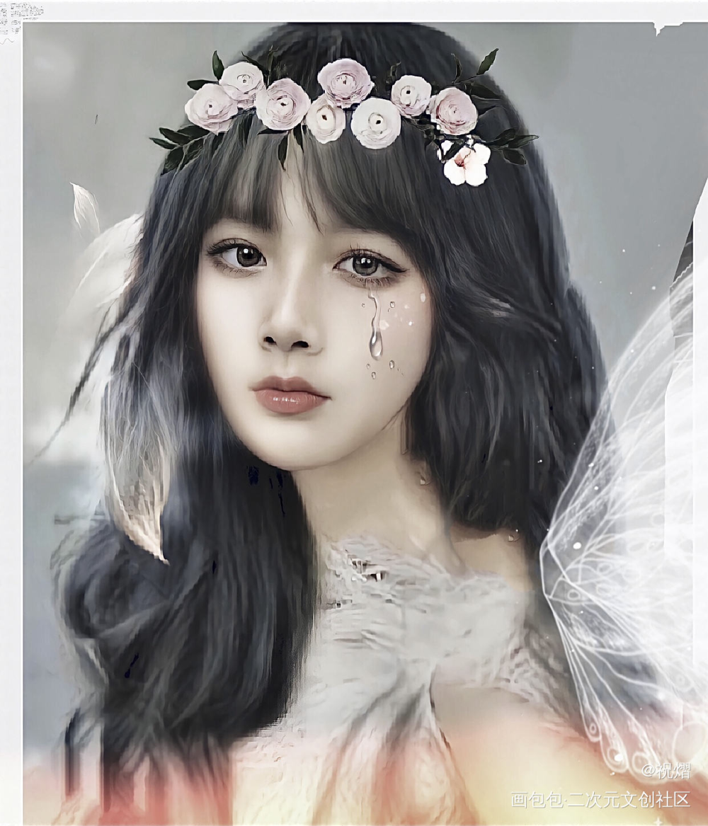 _手绘厚涂水彩绘画作品