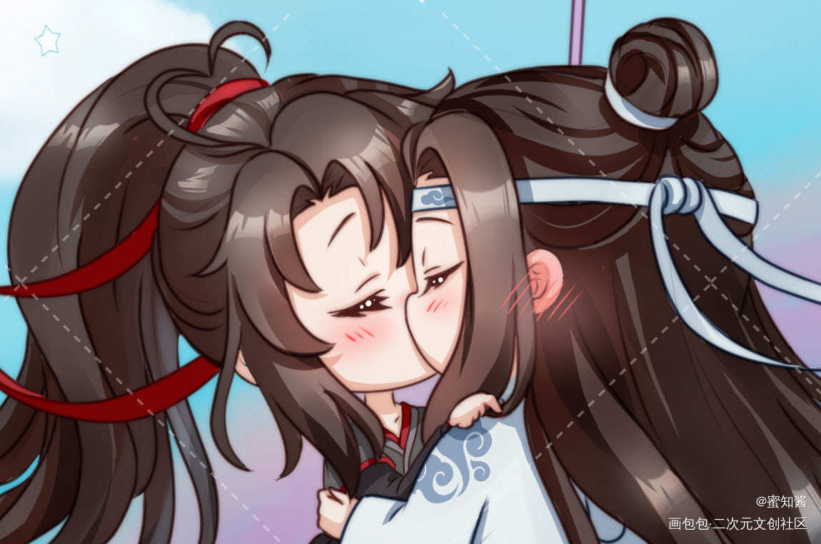 魔道祖师忘羡蓝忘机魏无羡日系q版我要上首推插画同人绘画作品