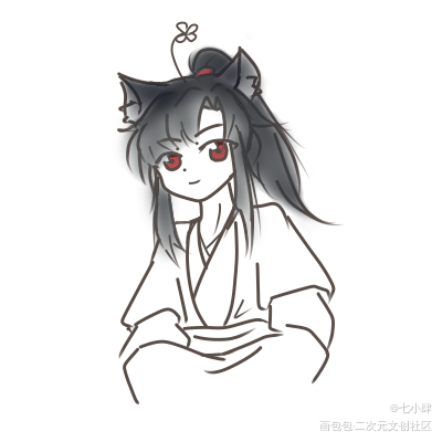 猫猫羡_魔道祖师魏无羡指绘绘画作品