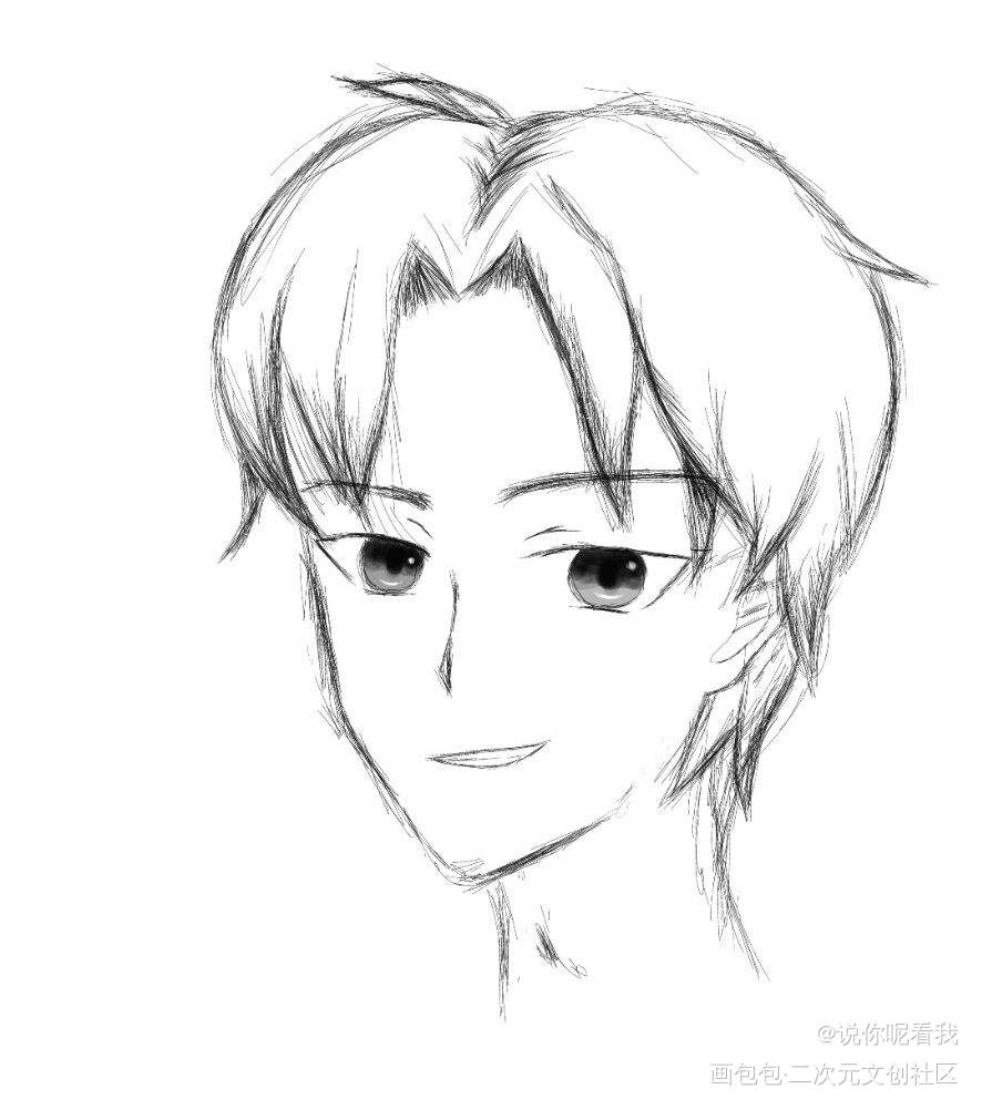 乱线_伪装学渣朝俞贺朝绘画作品