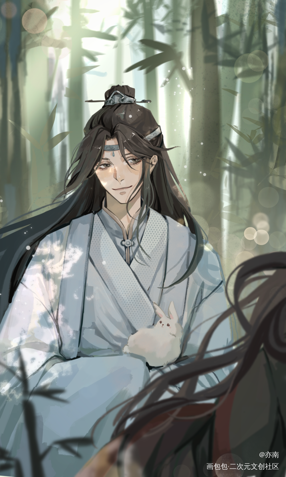 喜欢看不爱笑的人笑_魔道祖师忘羡蓝忘机魏无羡古风厚涂日系绘画作品