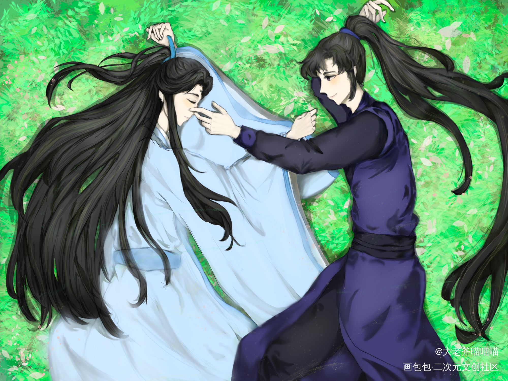 摸一张燃晚٩(๑•ㅂ•)۶_二哈和他的白猫师尊燃晚日系绘画作品