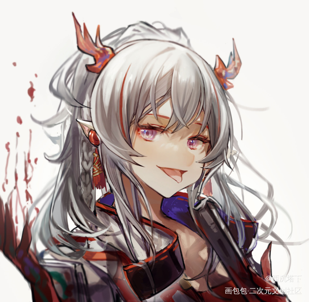 一些画得方舟的头像_明日方舟年阿米娅深靛绘画作品