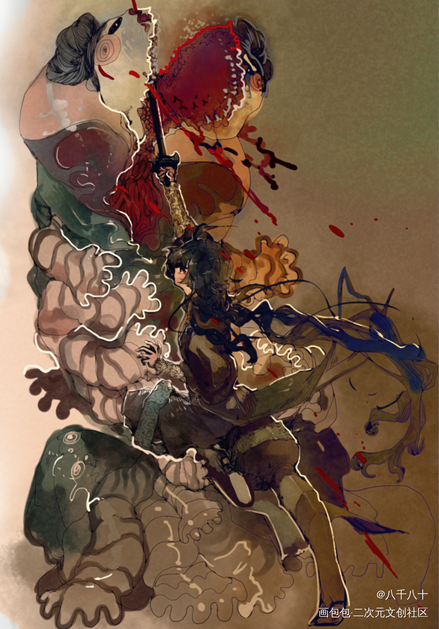 怪物斩杀_插画oc绘画作品