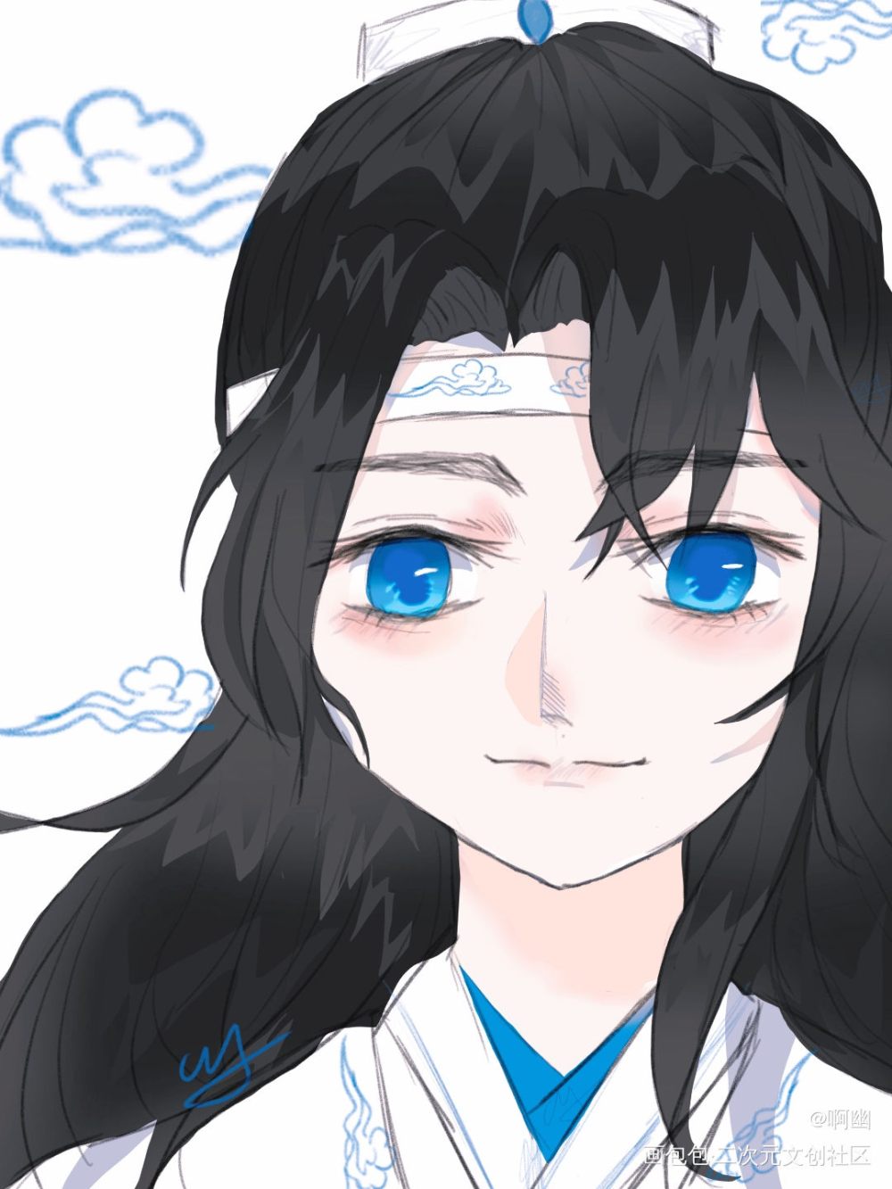 少年思追_魔道祖师蓝思追绘画作品