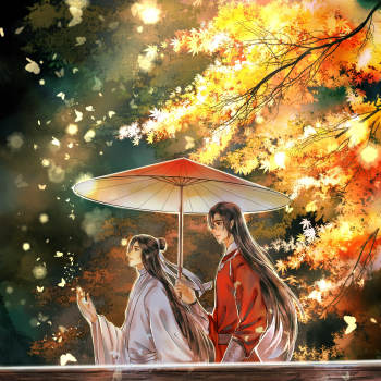 去年画的花怜~~_天官赐福花怜谢怜花城插画绘画绘画作品