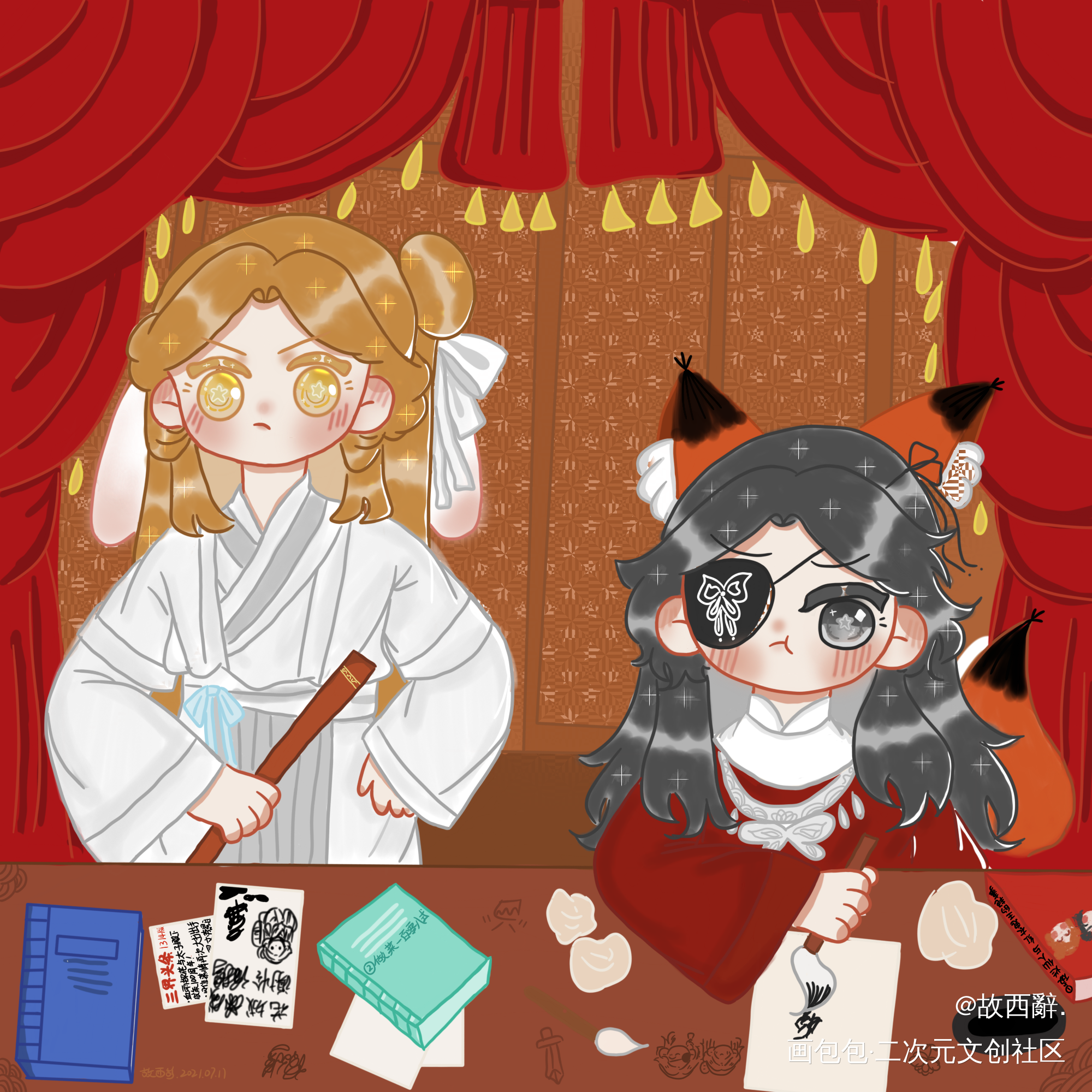 _天官赐福绘画作品