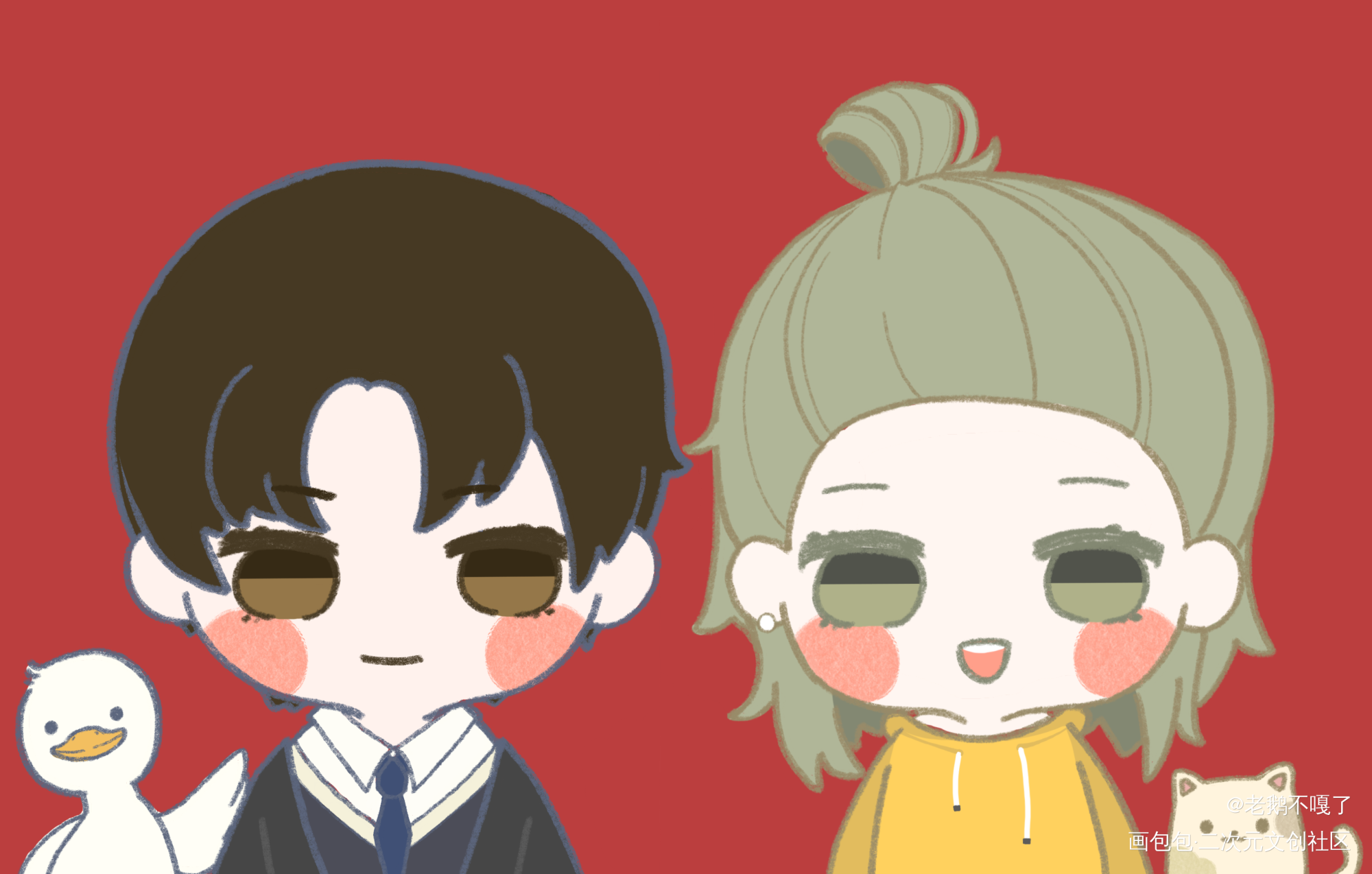 结婚照_188男团Q版绘画作品