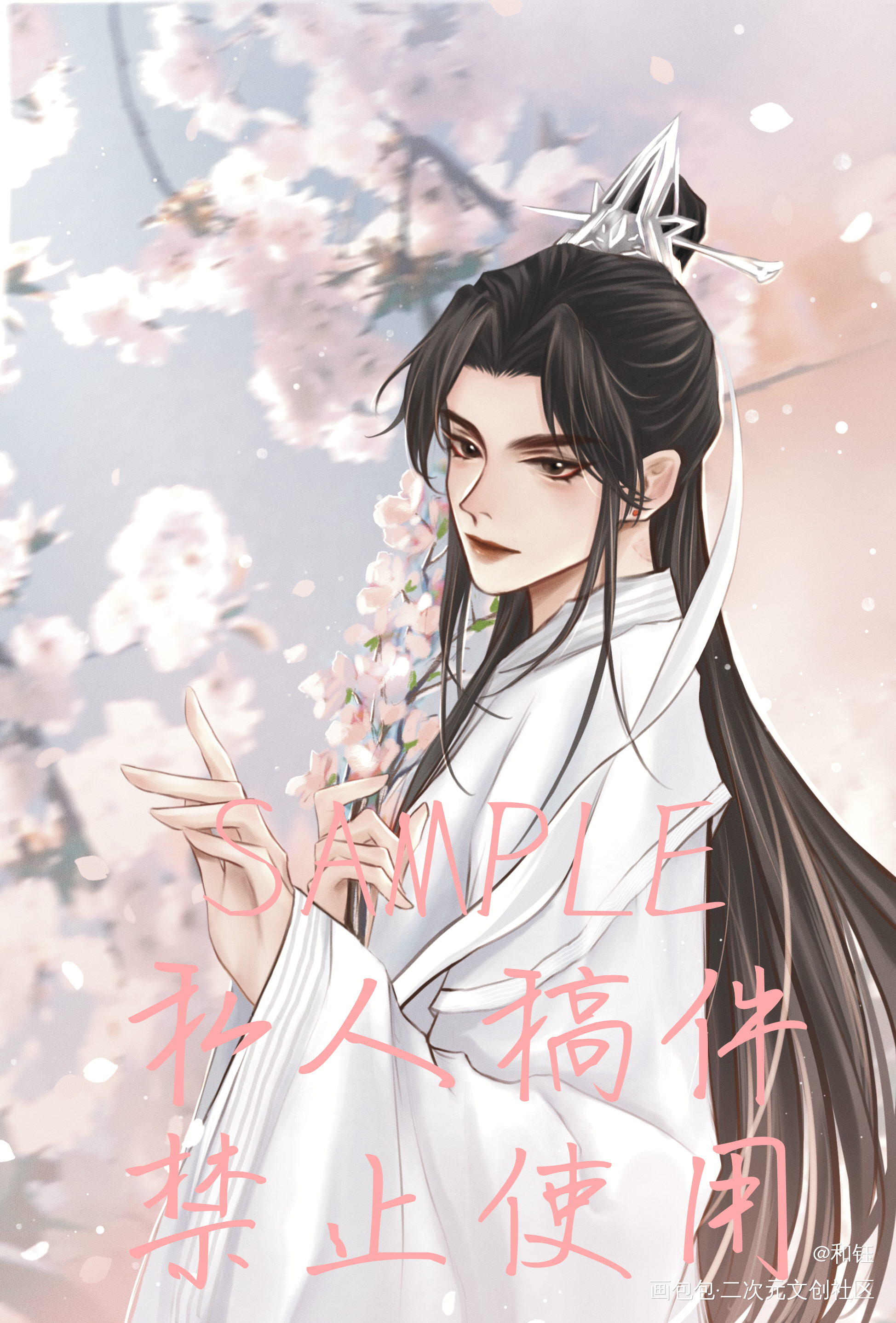楚晚宁_二哈和他的白猫师尊燃晚墨燃楚晚宁古风肉包不吃肉绘画作品