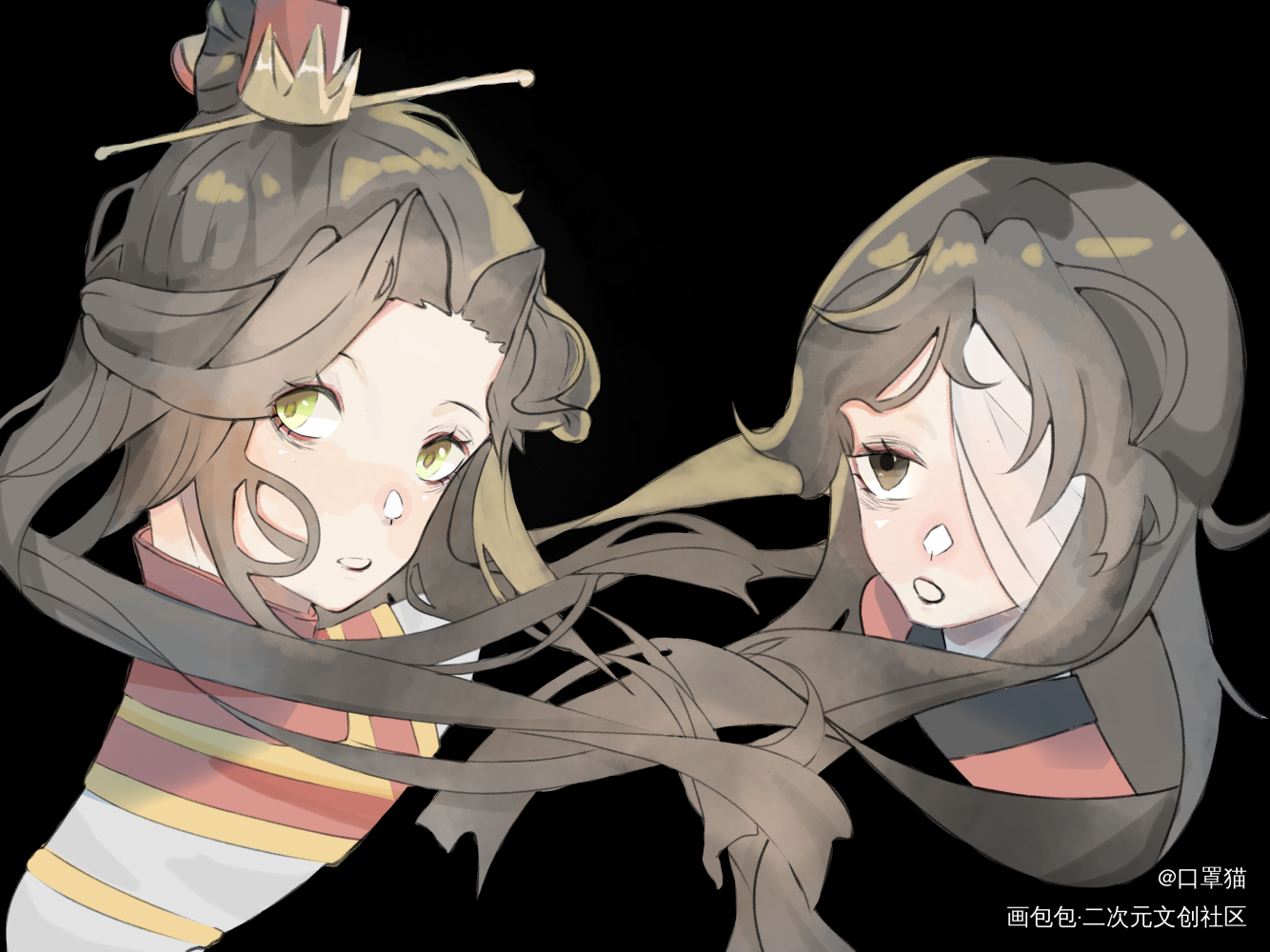 太子怜和幼花_天官赐福花怜谢怜花城绘画作品