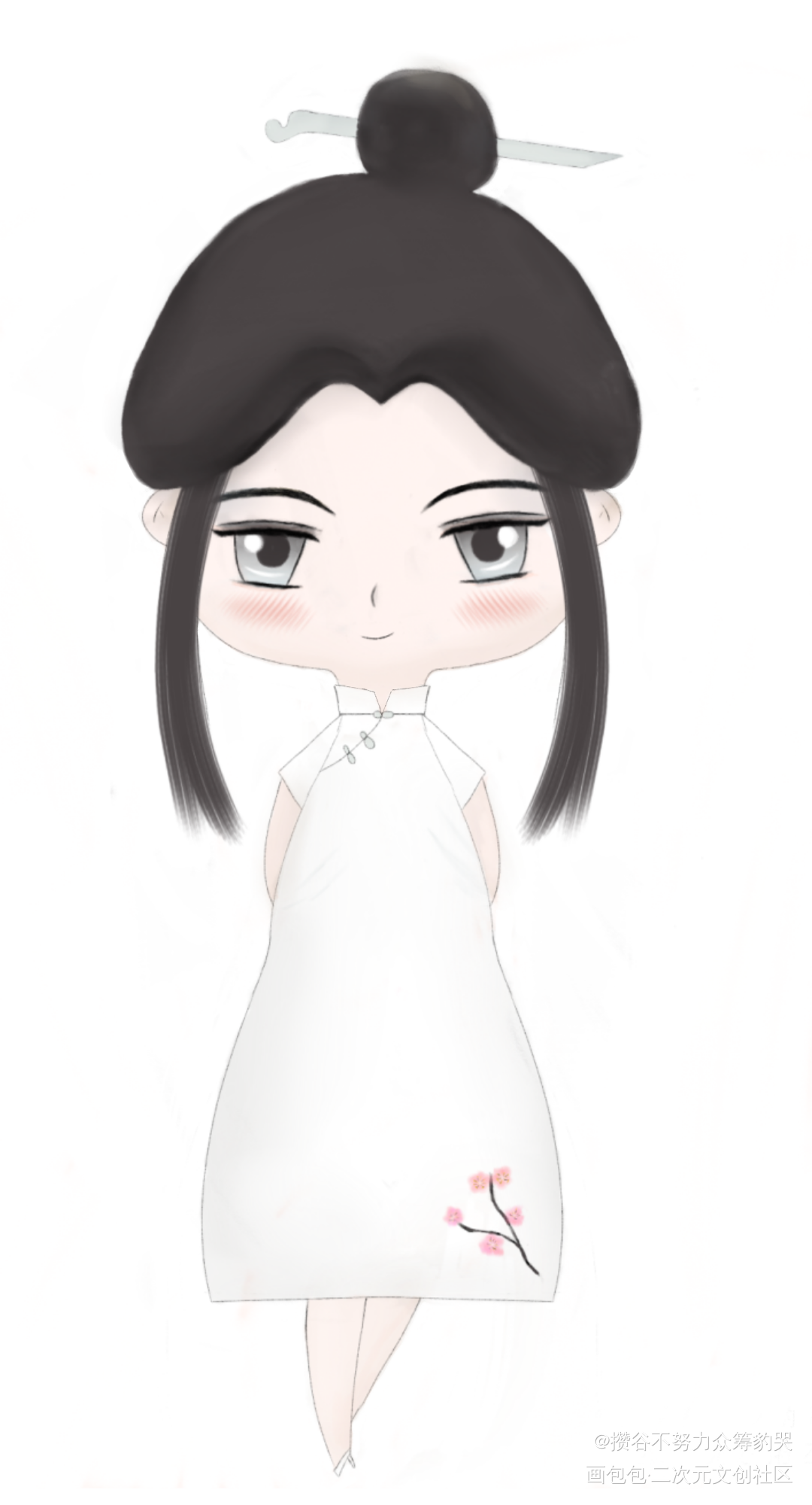 旗袍怜_天官赐福谢怜Q版绘画作品