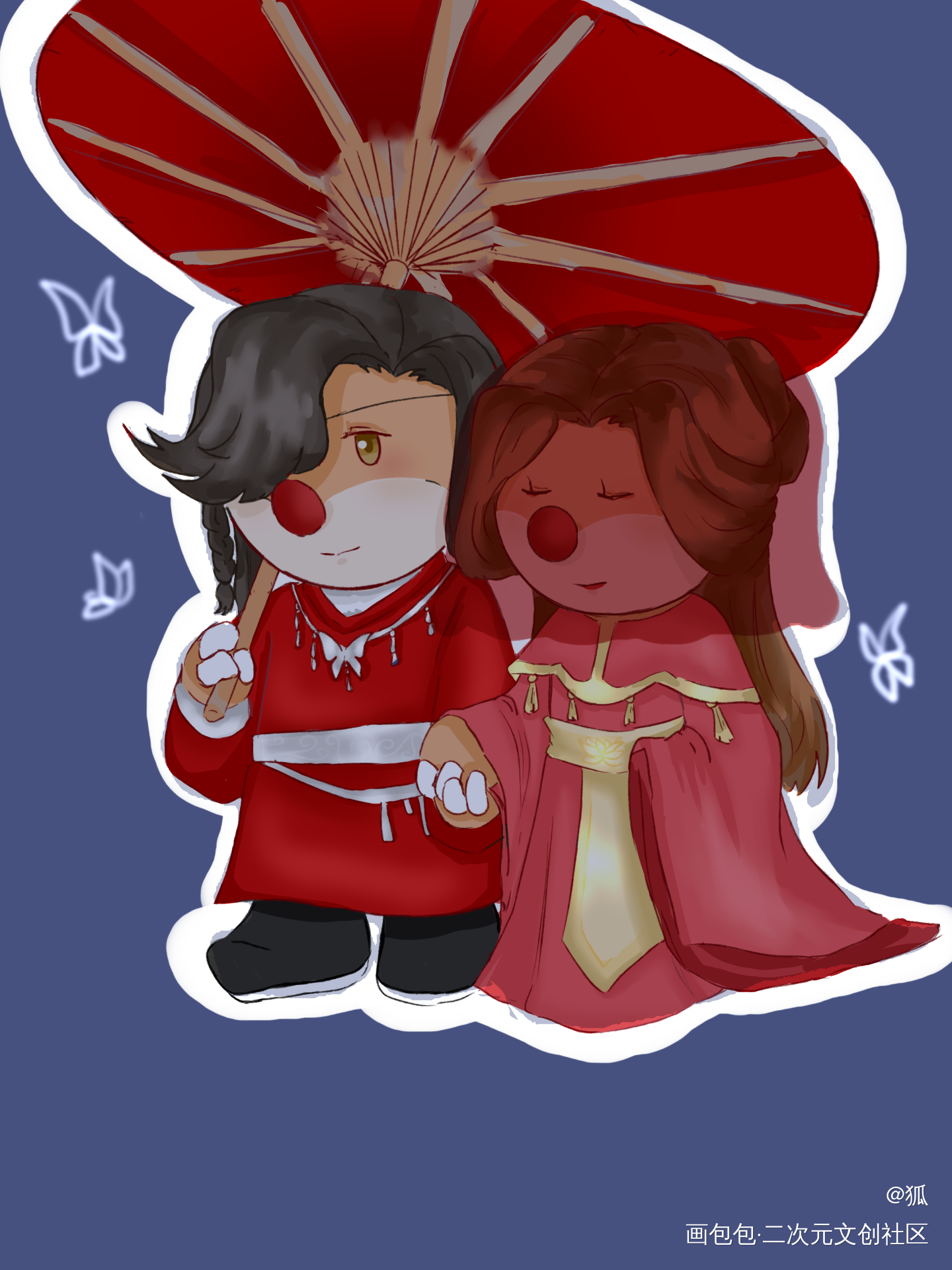 天官赐福_天官赐福摩尔庄园花怜平涂绘画作品