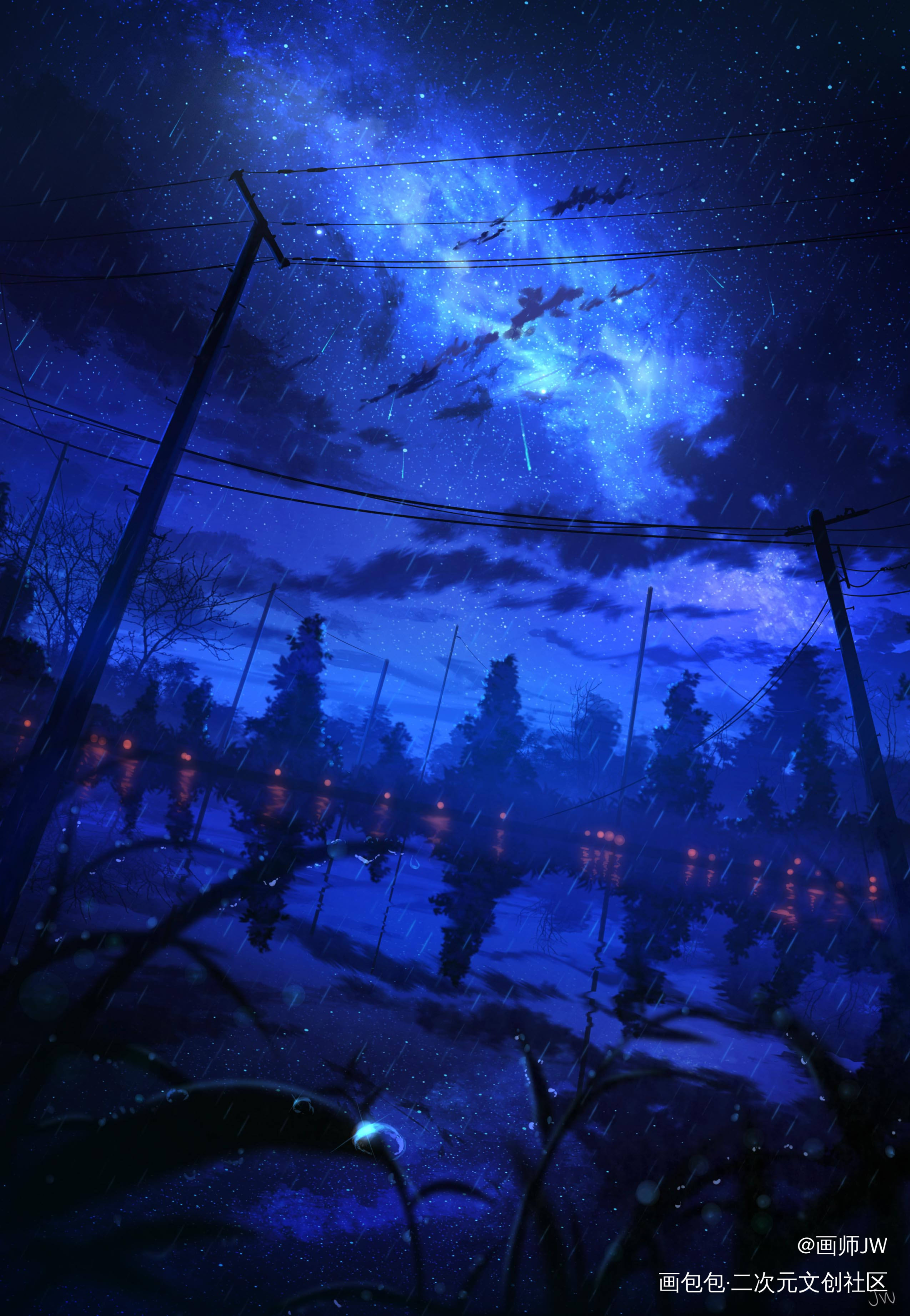 流星の雨露。_厚涂日系插画板绘插画壁纸绘画原创绘画作品