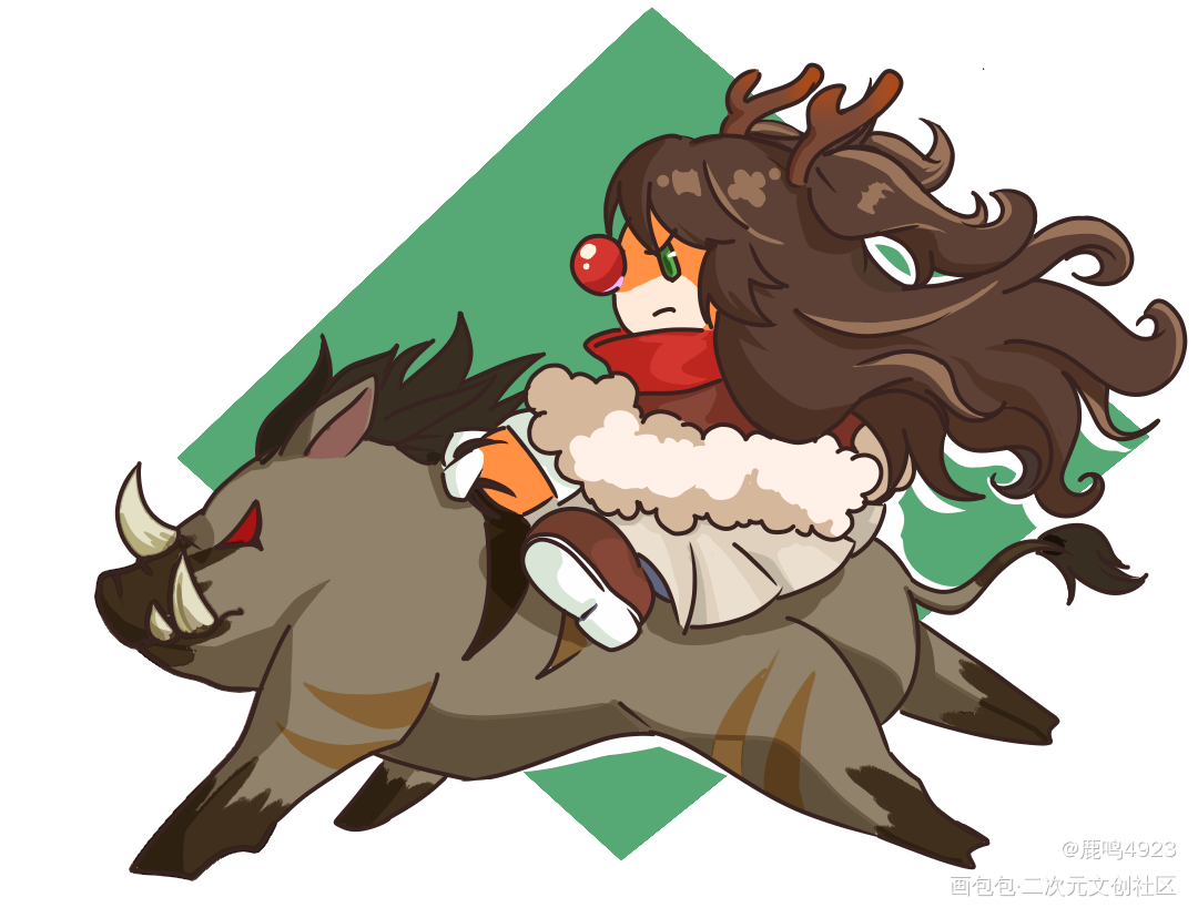 鹿鸣法师的奇妙生活_摩尔庄园平涂绘画作品